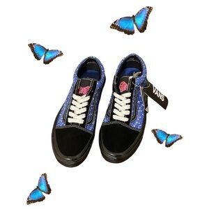 Vans Unisex Authentic Cosmic Black Butterfly Skate Shoes NWT
